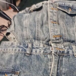 Denim Button-Up Romper Size Small Ed Hardy